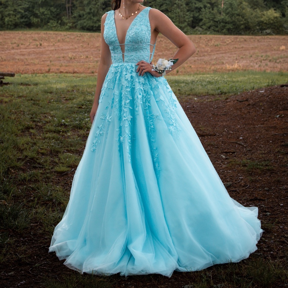 Sherri Hill Prom Dress Light Blue Style 54937